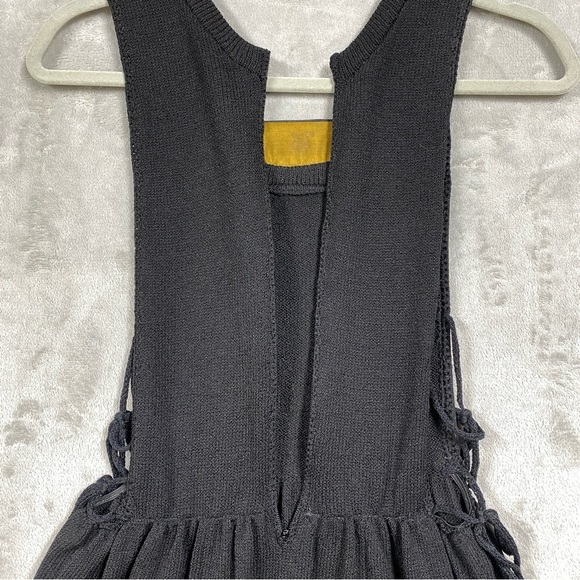 Vintage Miss Joann California Knit Apron Bib Fair Isle Floral Embroidered Dress - Picture 9 of 12